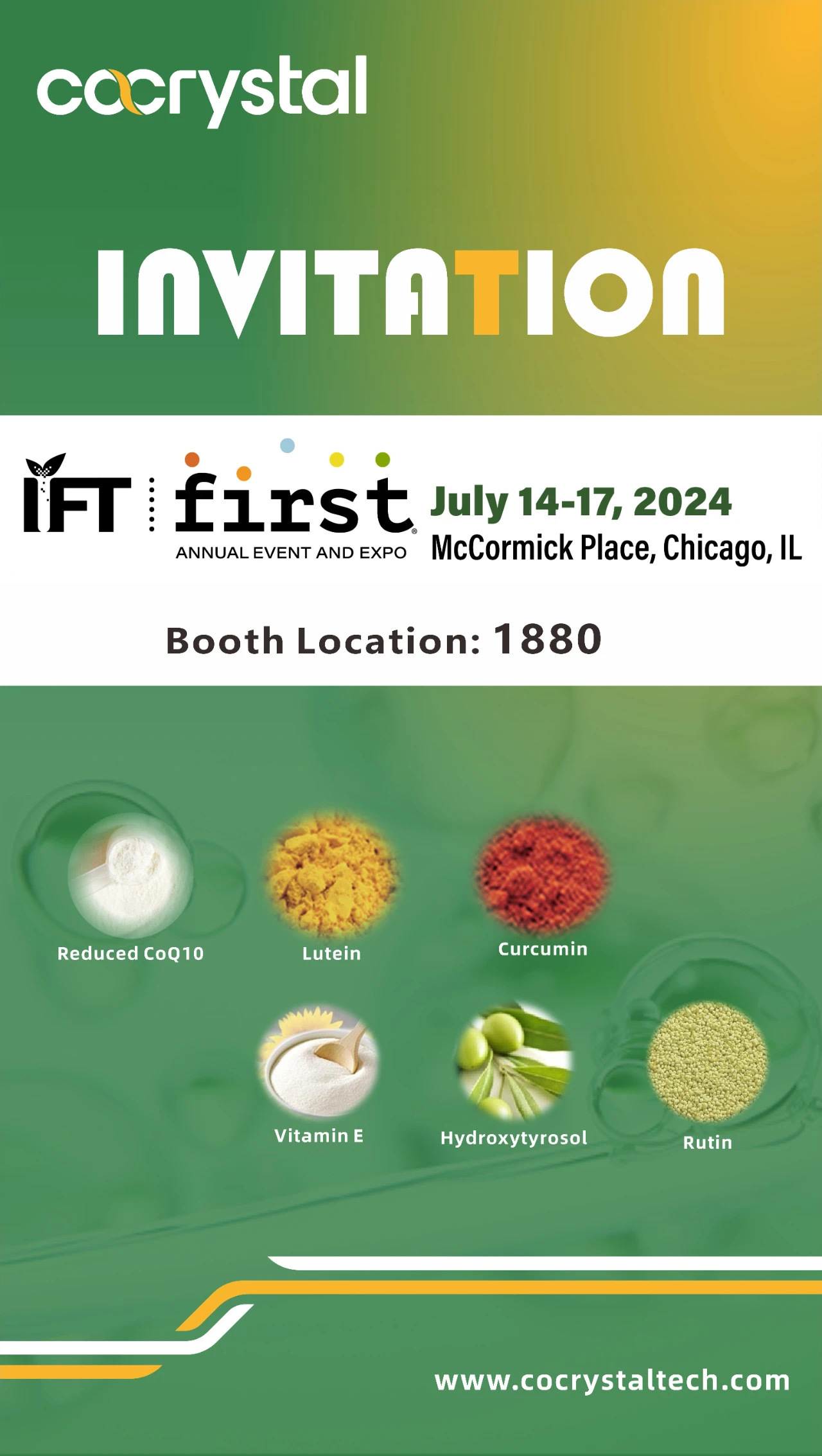 展會(huì)邀請(qǐng)|共晶科(kē)技(jì)誠邀您共鑒 IFT First Expo